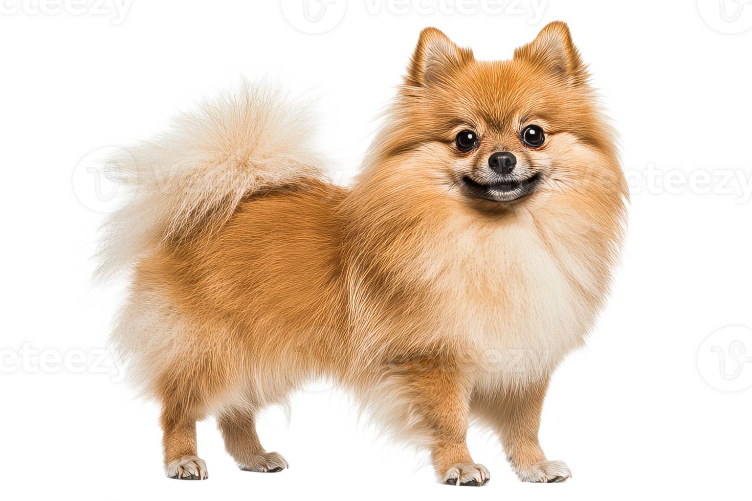 Proud Pomeranian on a light backdrop png