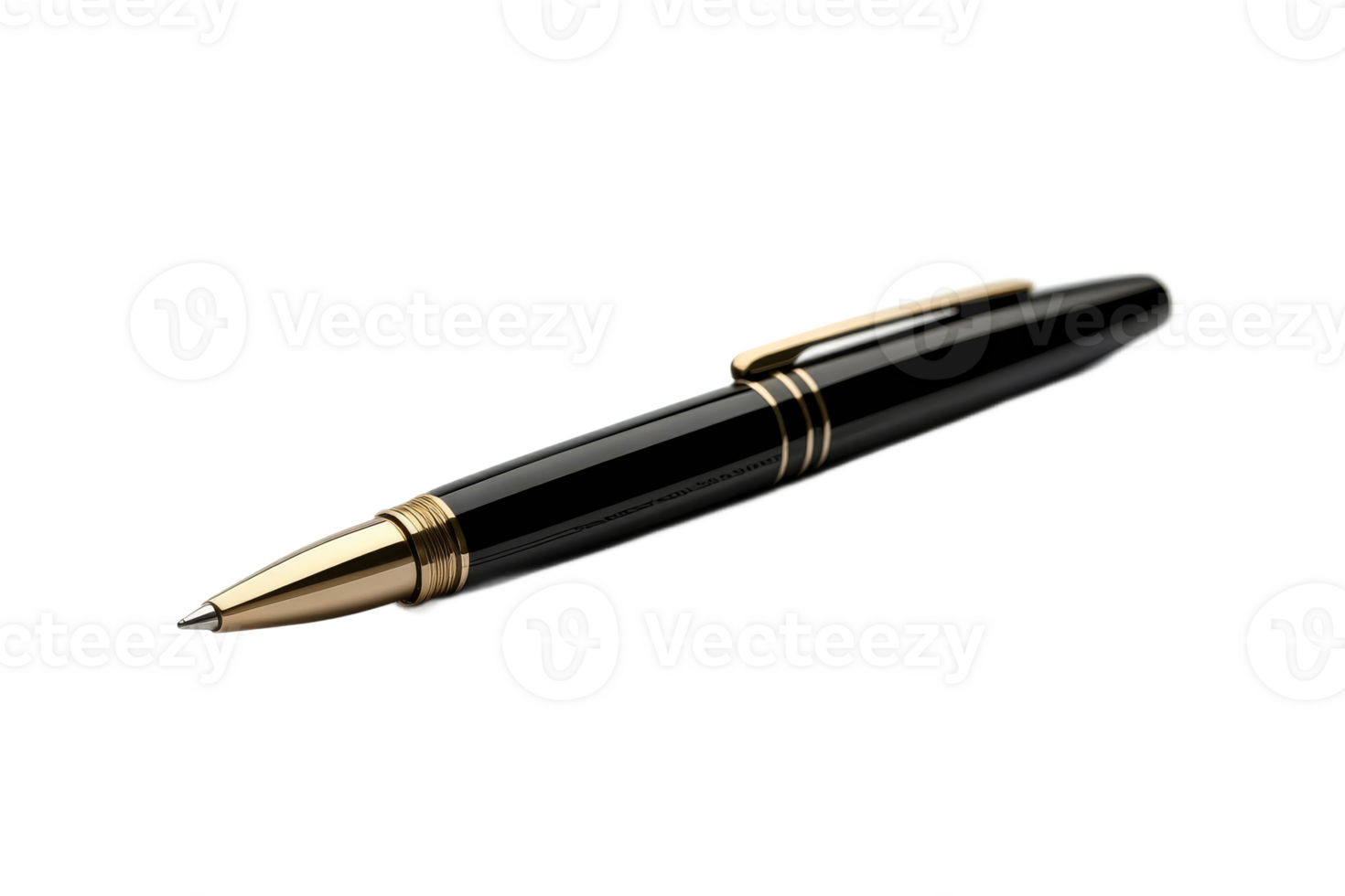 Elegant black and gold pen on a white surface png