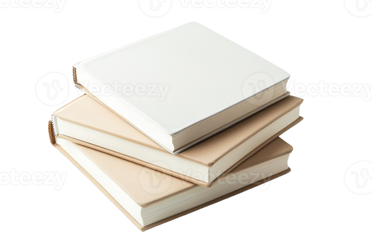Stack of elegant blank notebooks on display png