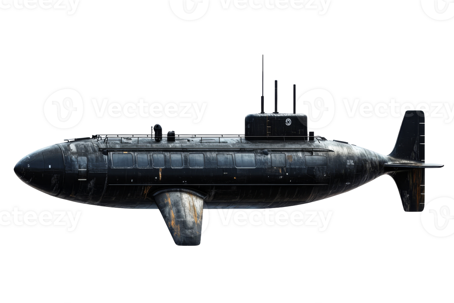 Unique submarine design in sleek dark tones png