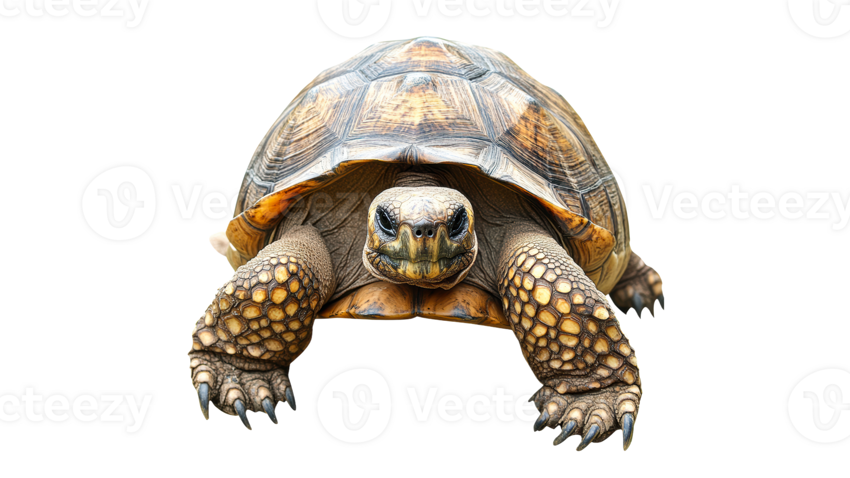 Tortoise walking slowly on a white background png