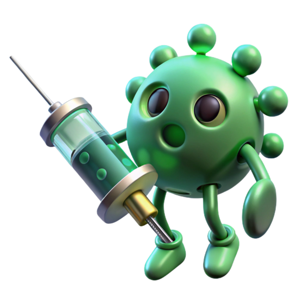 extraordinary abstract Green Nanobot Injecting Medicine Transparent Background original png