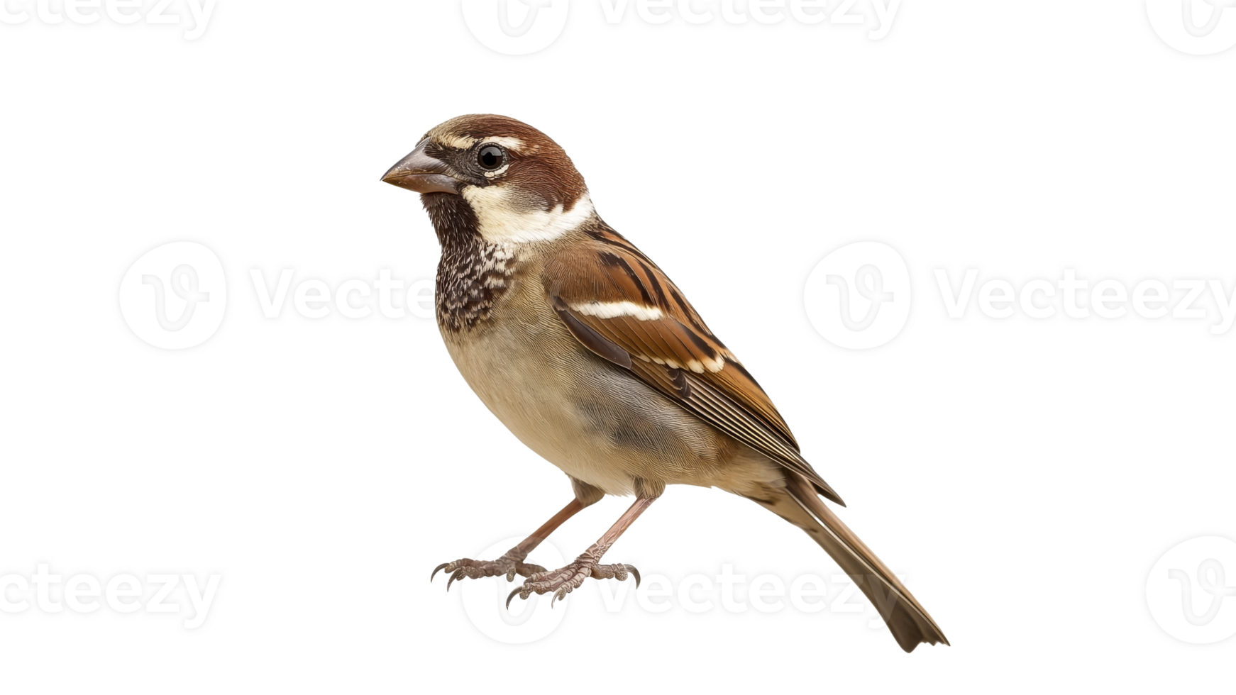 Common sparrow perched on a branch in plain view png