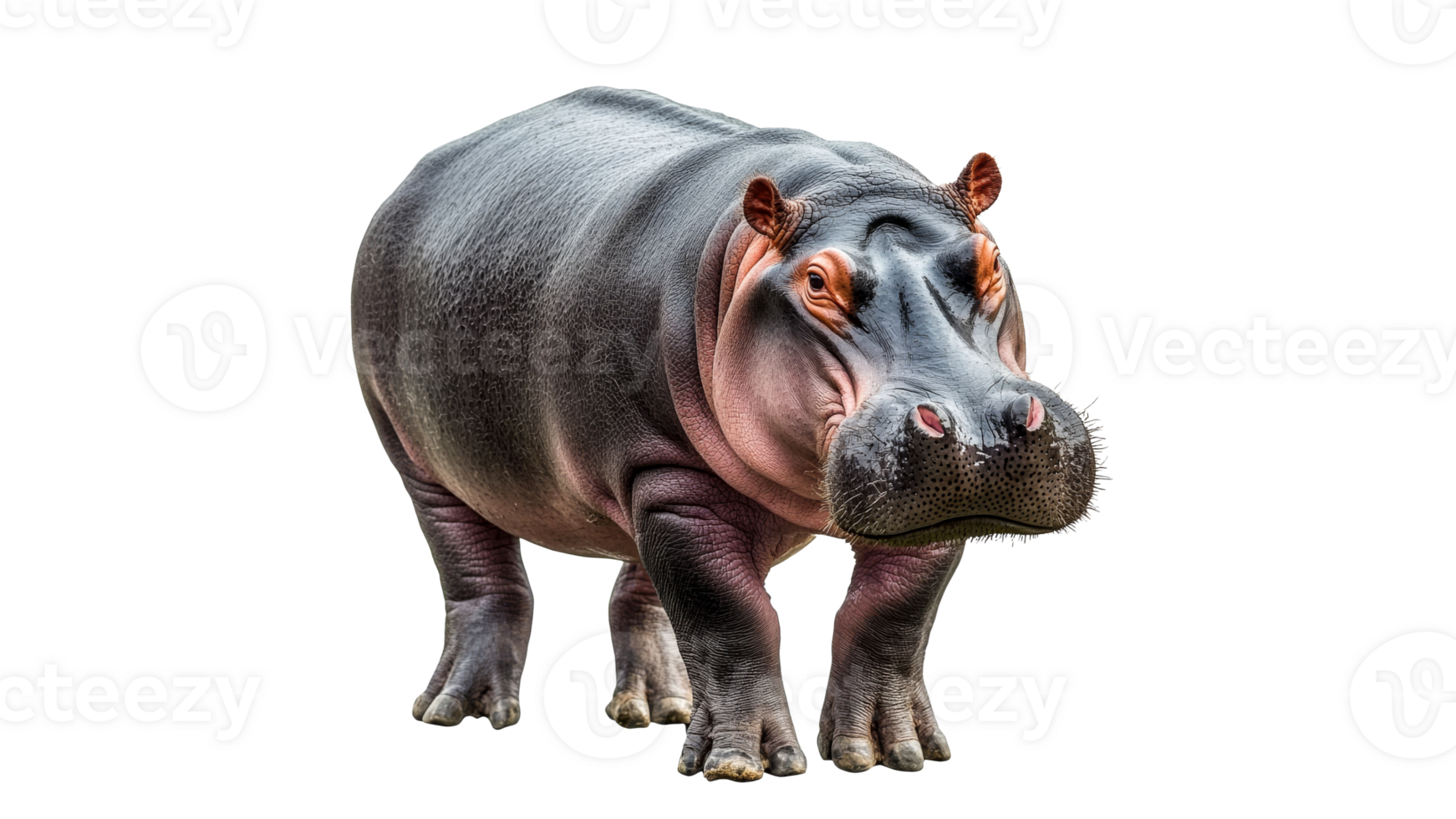 Hippo on a bright plain background png