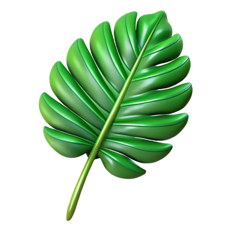 magnificent minimalist Green Palm Leaf Isolated with Tropical Vibe detailed png