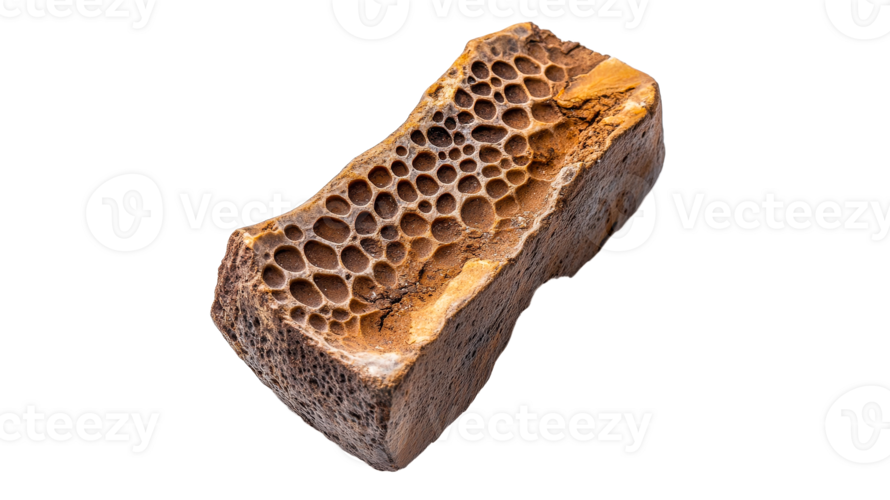 Unique fossilized honeycomb structure on display png