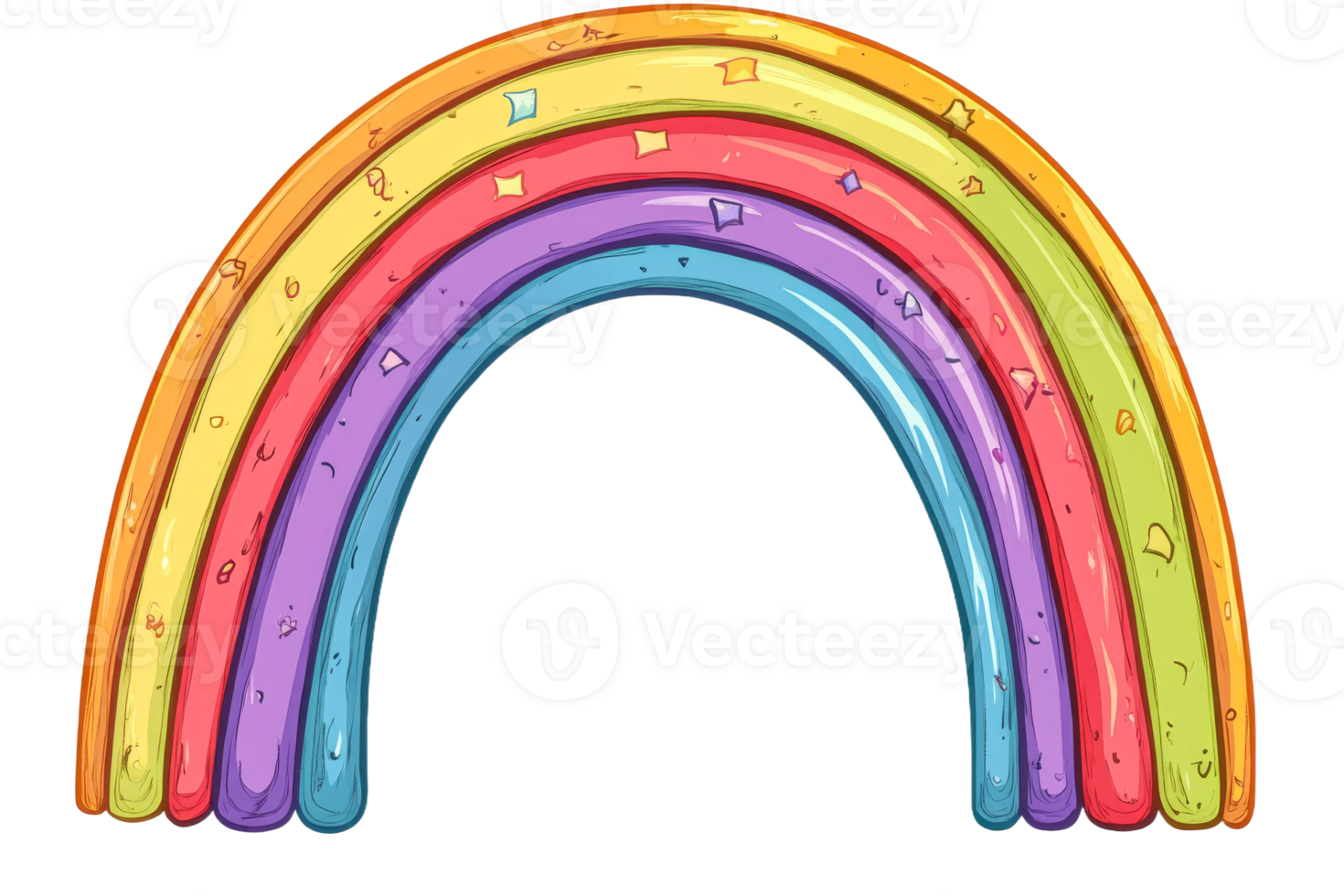 Colorful rainbow with a playful design png