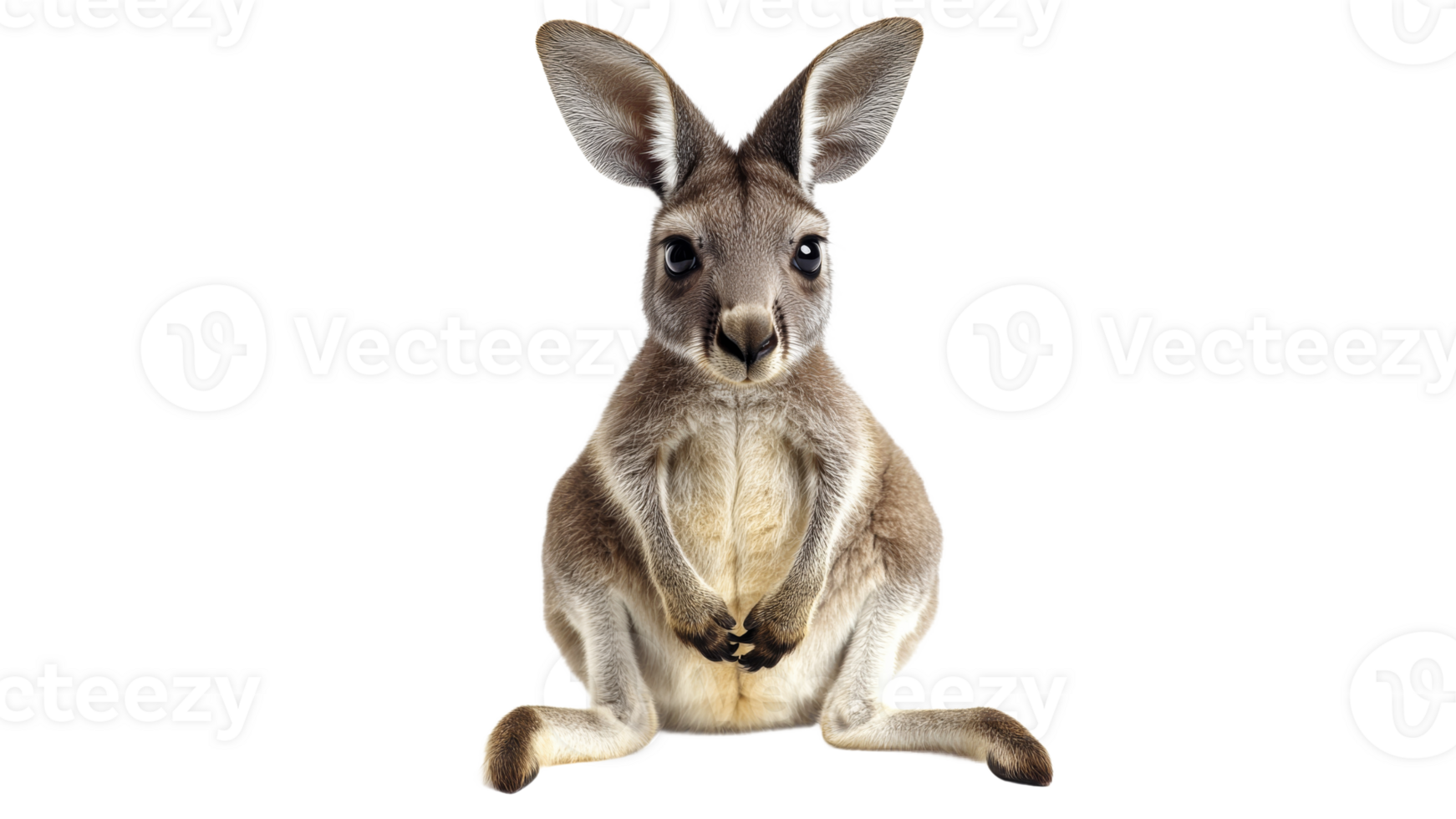 Cute kangaroo sitting with hands in front png