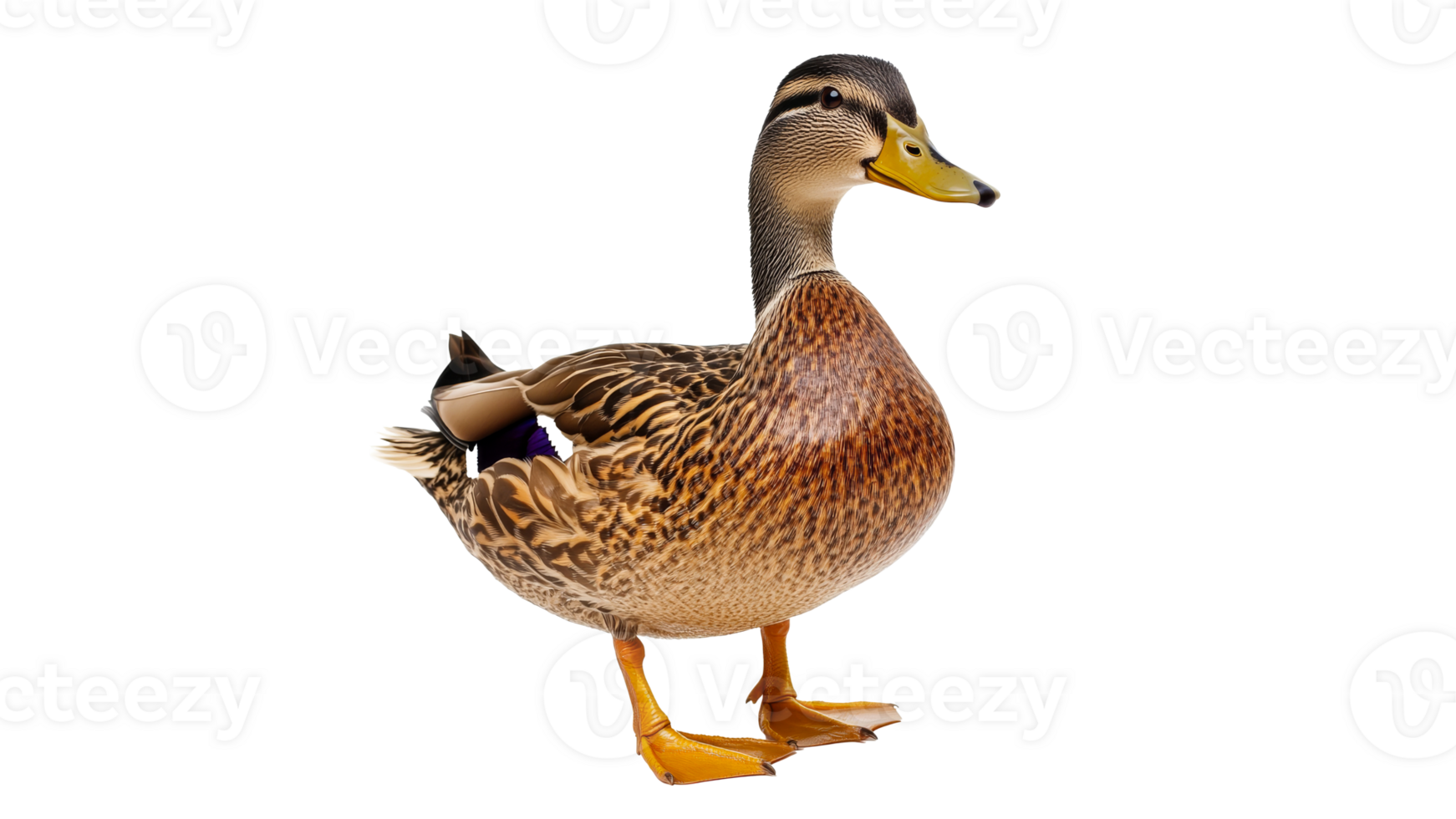 Brown duck on white background png