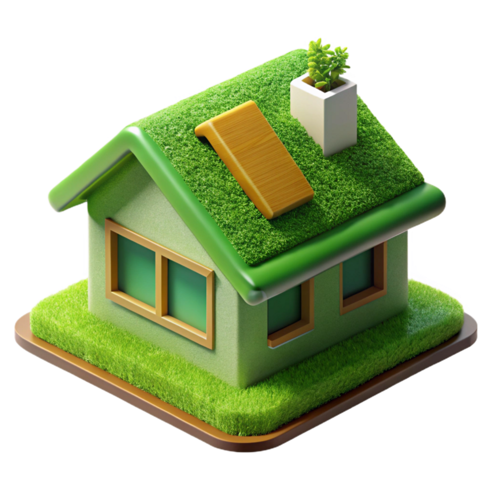 extraordinary classic Green Roof on Eco-friendly Home Cutout Sustainable Design genuine png