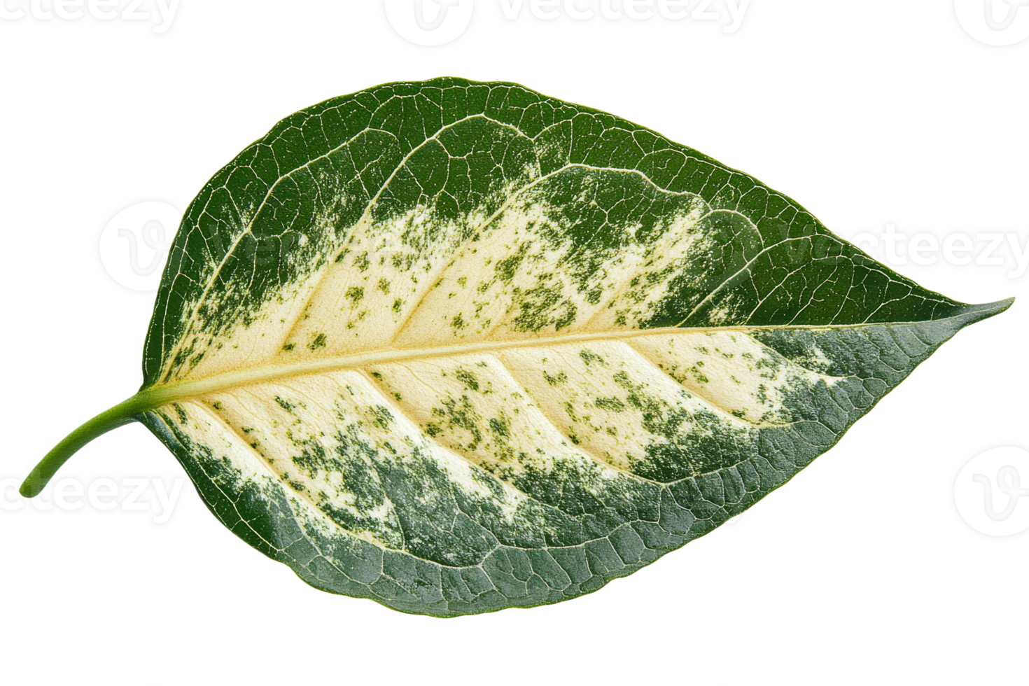 Variegated leaf in green and cream png