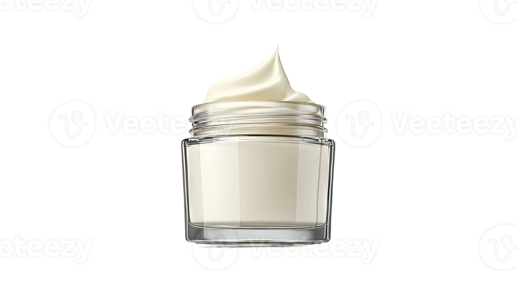 Cream jar with swirled lid on a white background png