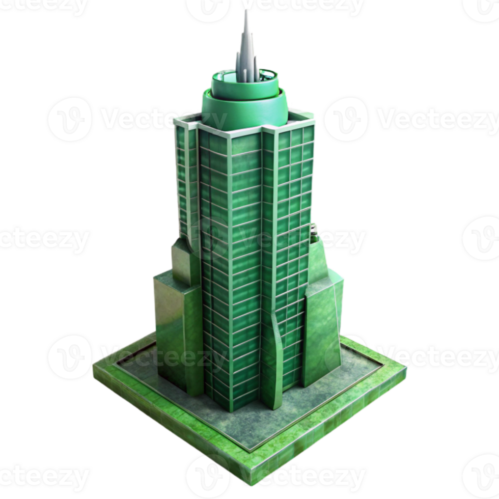 extraordinary creative Green Skyscraper Modern Design Transparent Background Element exclusive png