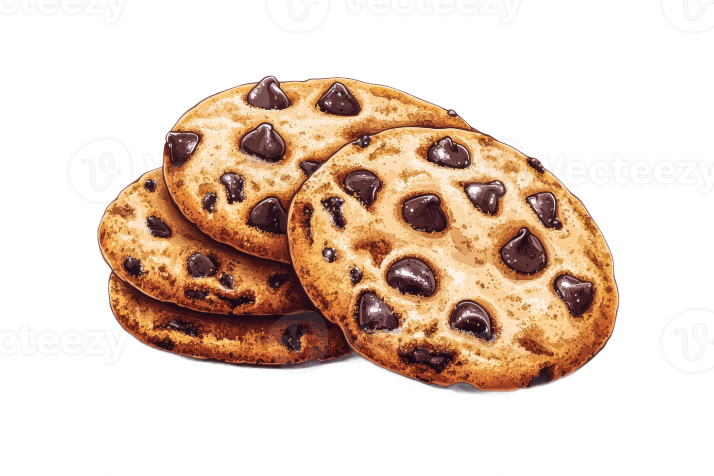 Yummy chocolate chip cookies 58029919 PNG