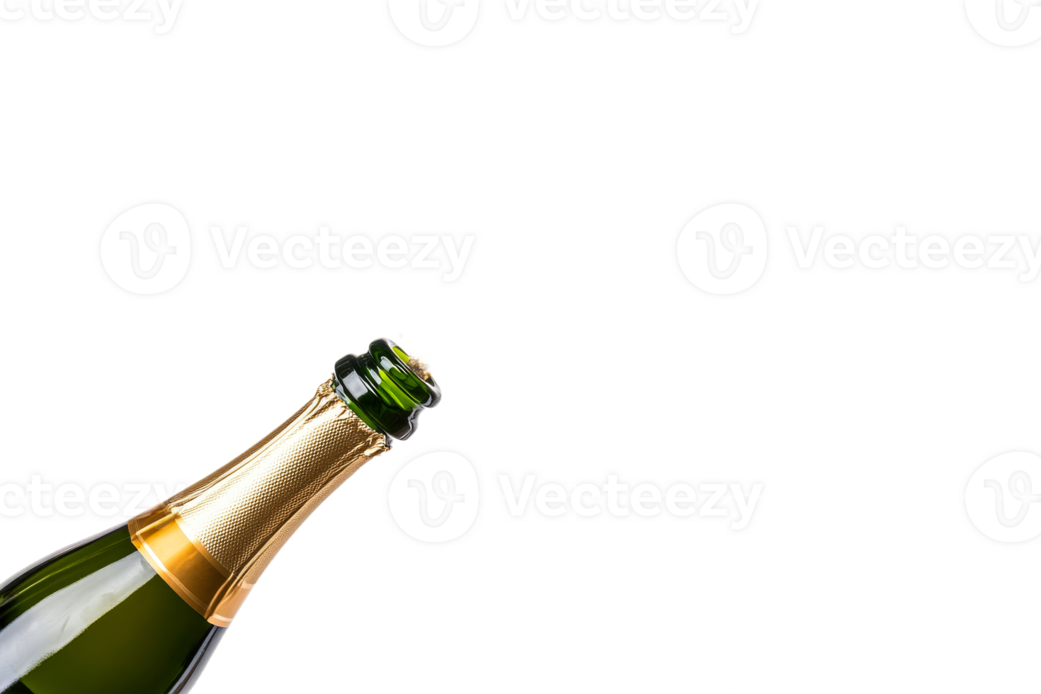 Champagne bottle with foil and cork ready to pop png