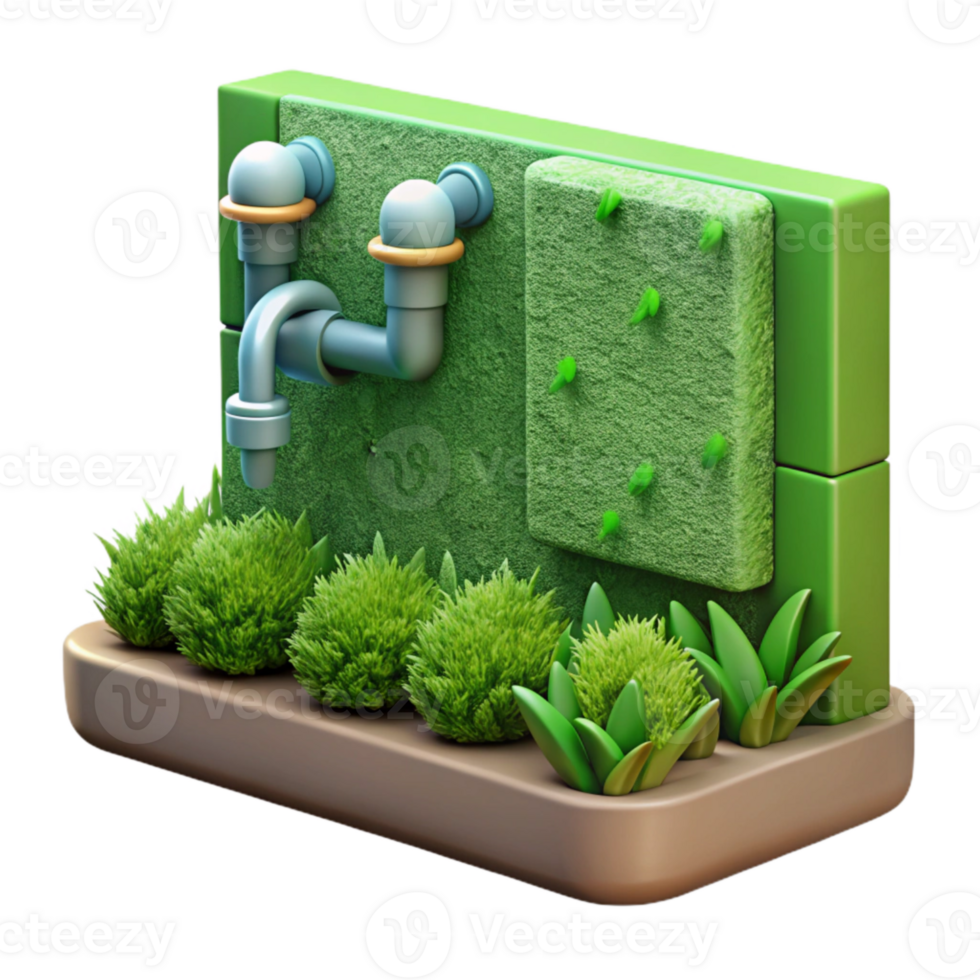 elegant abstract Green Wall with Integrated Seating Cutout Modern Design exclusive png