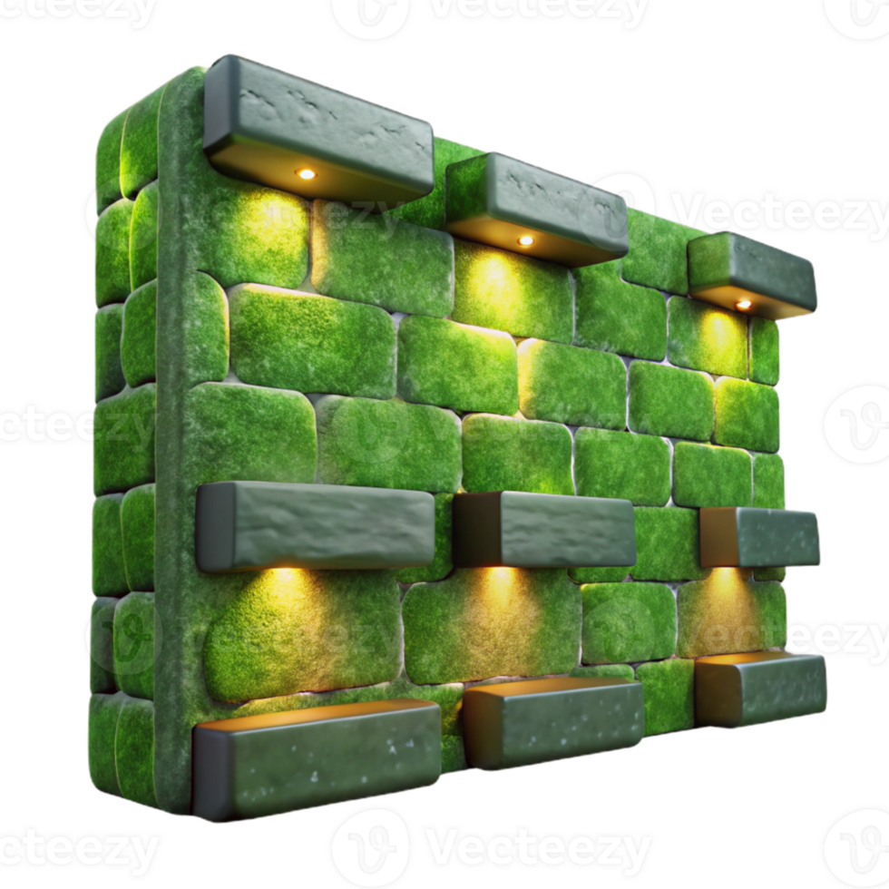 wonderful classic Green Wall with Integrated Seating Cutout Modern Design authentic png