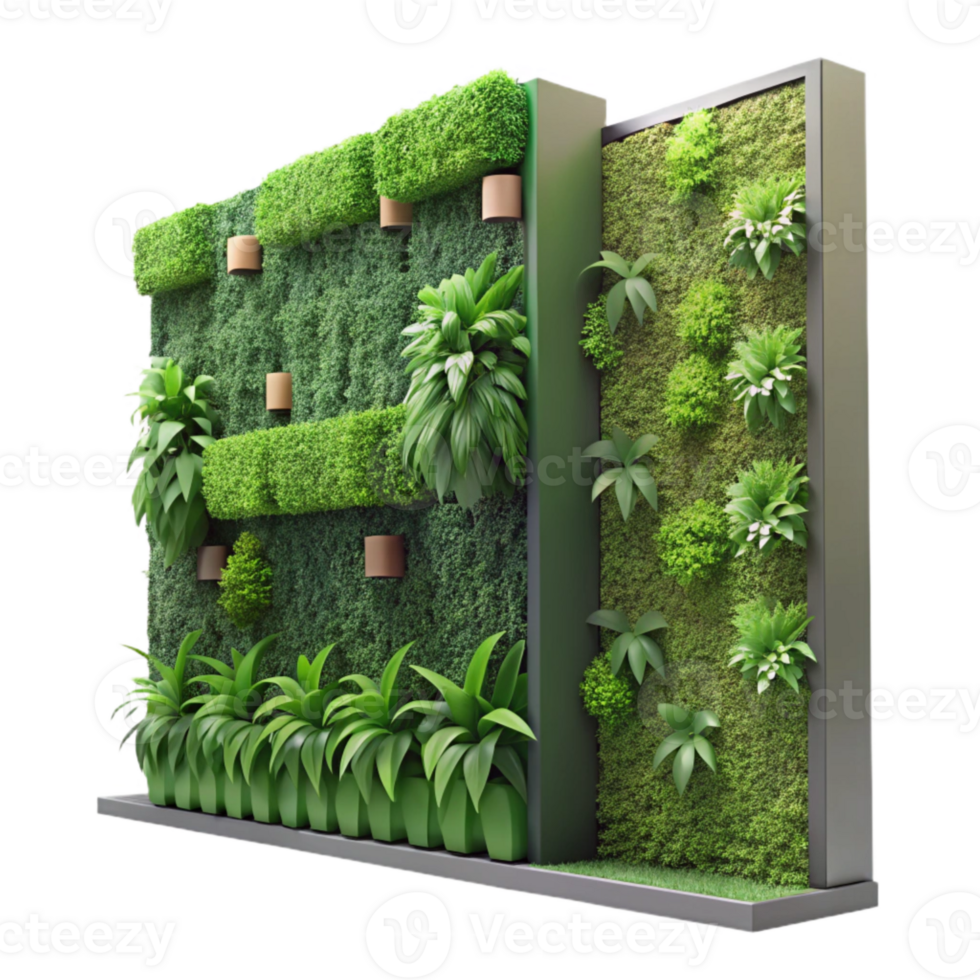 stunning modern Green Wall Vertical Garden Close Up Cutout premium png