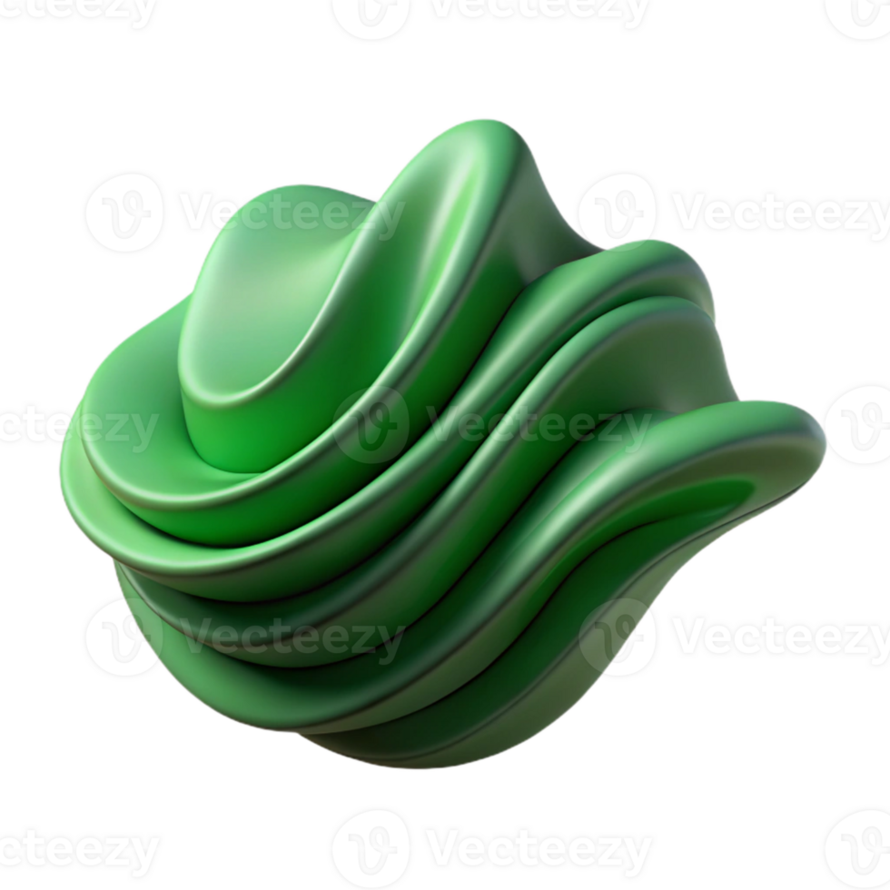 magnificent vintage Green Wavy Shape Cutout Isolated Element high quality png