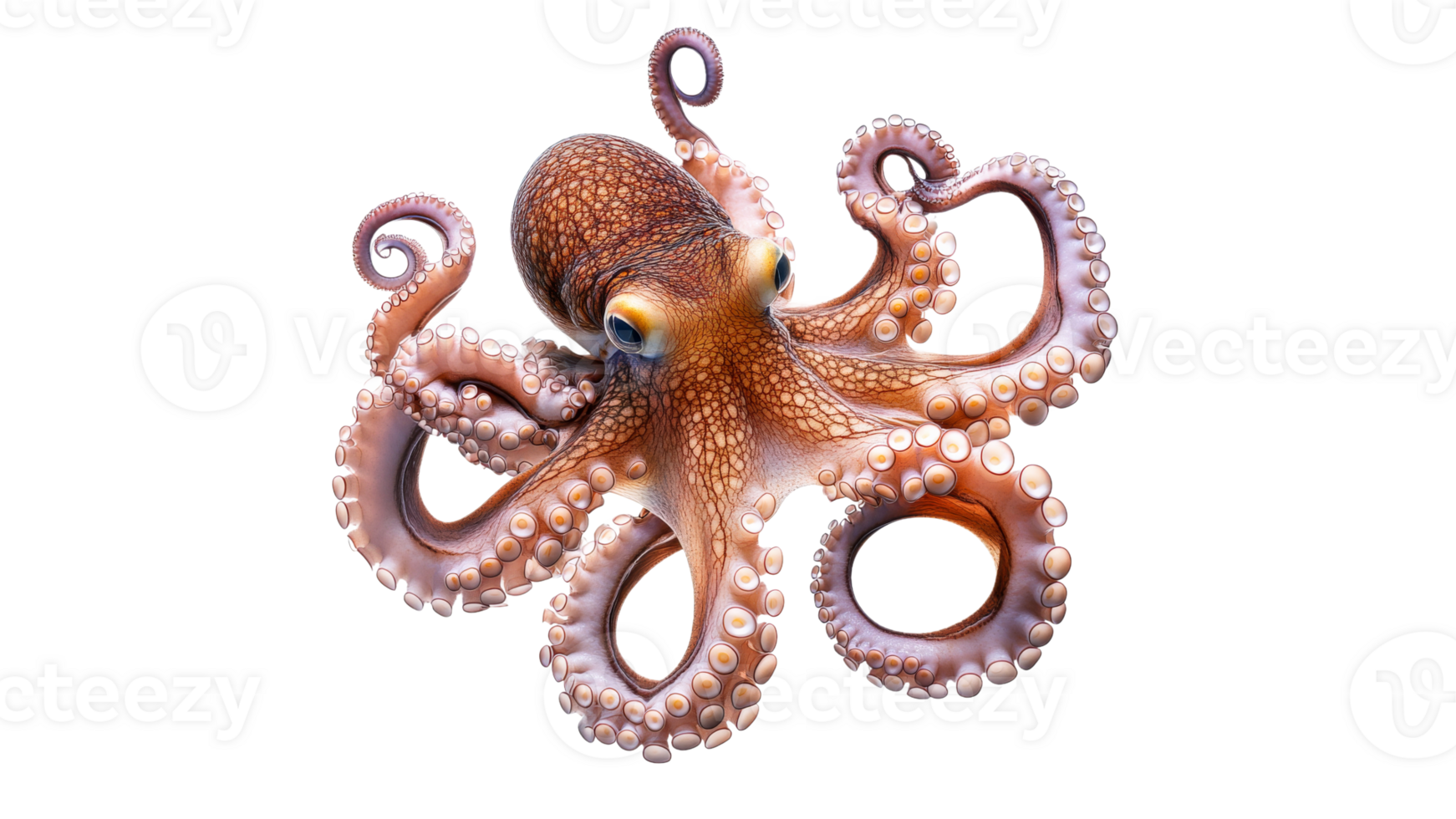 Colorful octopus swimming transparent background png