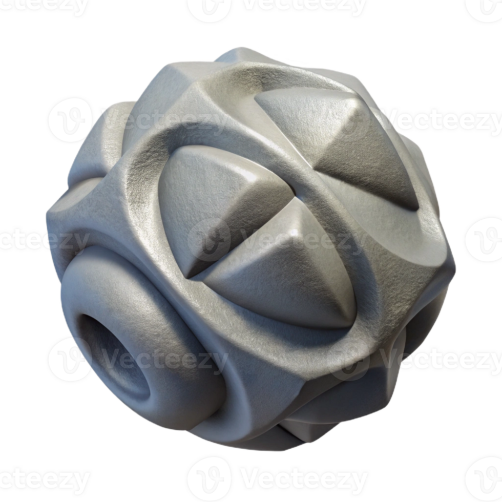extraordinary rustic Grey 3d Printed Object Angled View Isolated high quality png