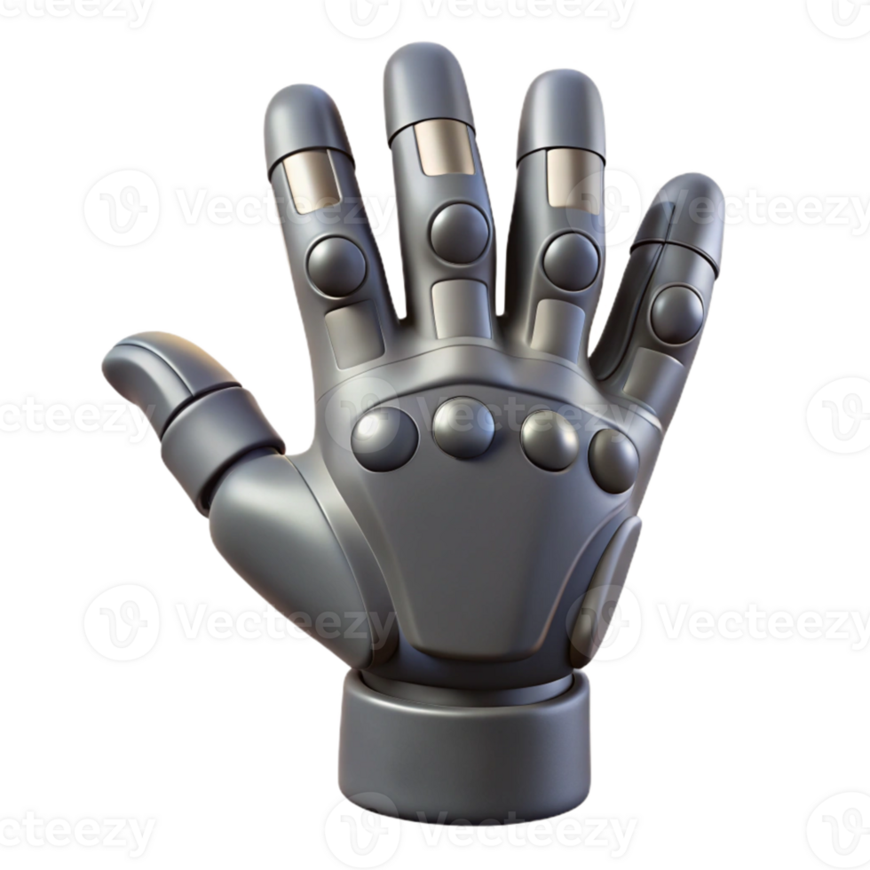 vibrant traditional Grey 3d Printed Prosthetic Hand Transparent Background detailed png