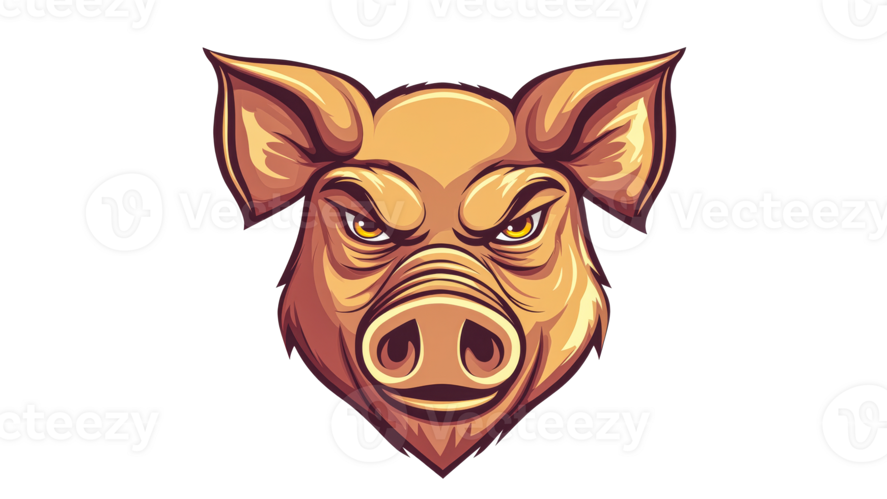 Angry pig with sharp features png