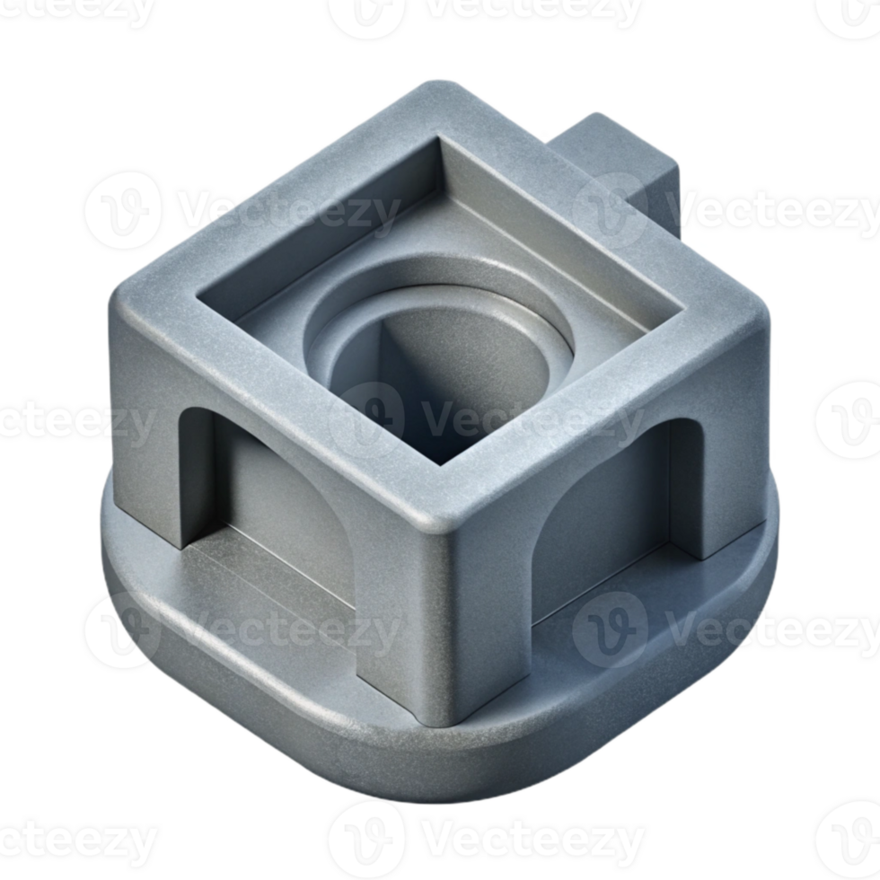 beautiful creative Grey 3d Printed Part Isometric View Transparent Background professional png
