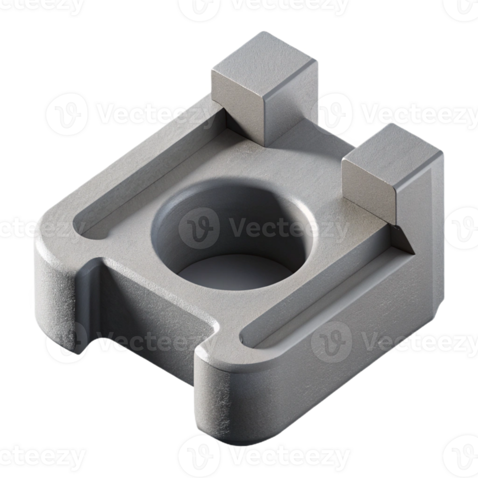 extraordinary contemporary Grey 3d Printed Part Isometric View Transparent Background detailed png