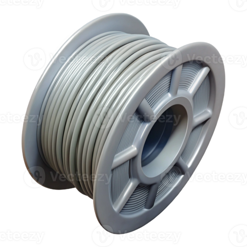 serene modern Grey Abs Filament Spool Close Up Transparent Background genuine png