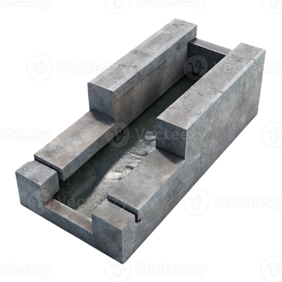 impressive artistic Grey Concrete Drainage Ditch Detail Cutout authentic png