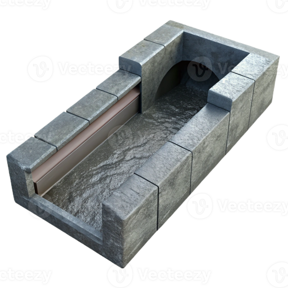extraordinary traditional Grey Concrete Drainage Ditch Detail Cutout high resolution png