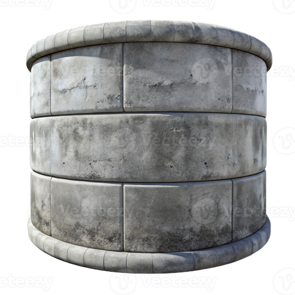 beautiful minimalist Grey Concrete Reservoir Wall Detail Isolated detailed png