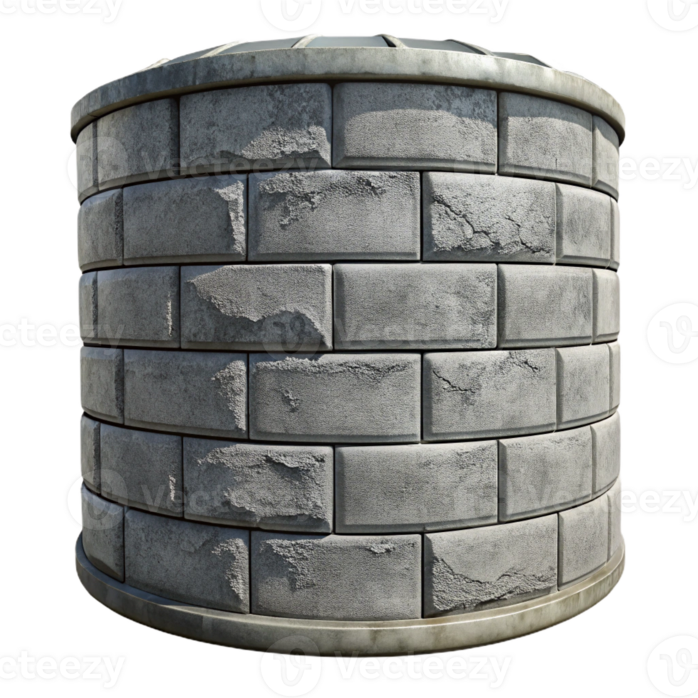 dramatic modern Grey Concrete Reservoir Wall Detail Isolated exclusive png