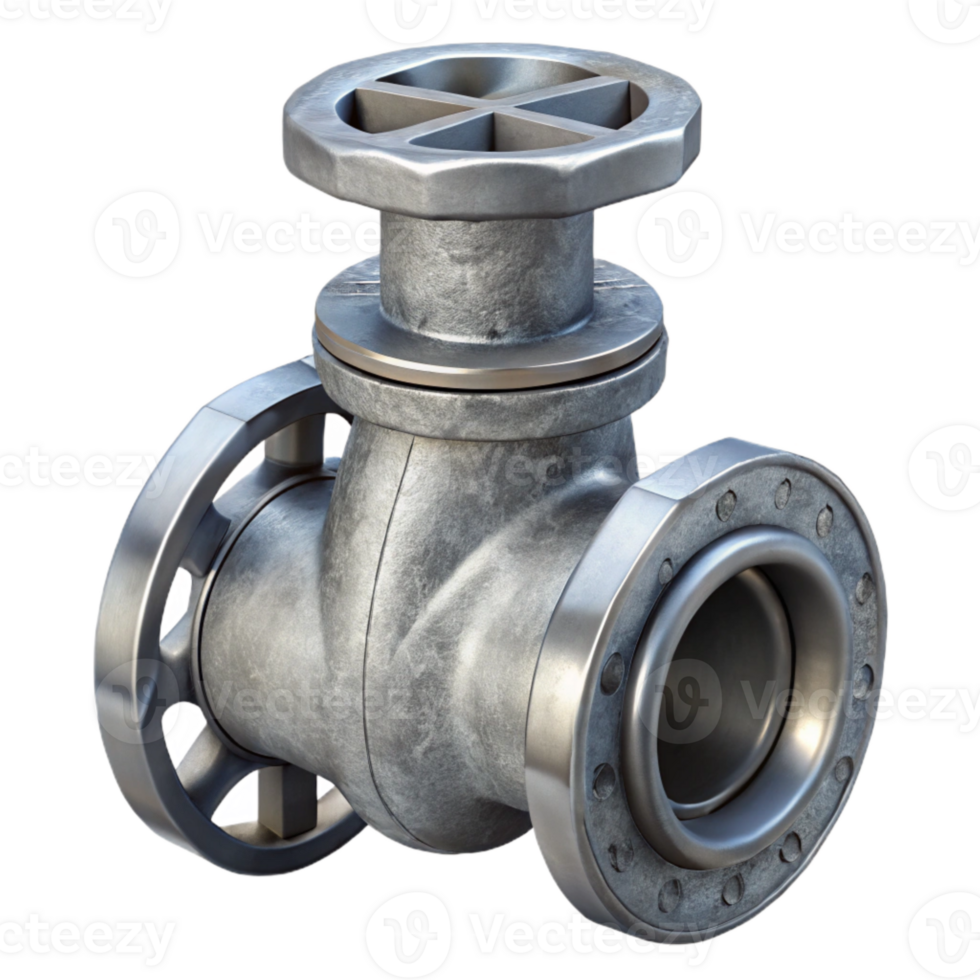 beautiful contemporary Grey Metal Pipe Valve Close Up Cutout detailed png