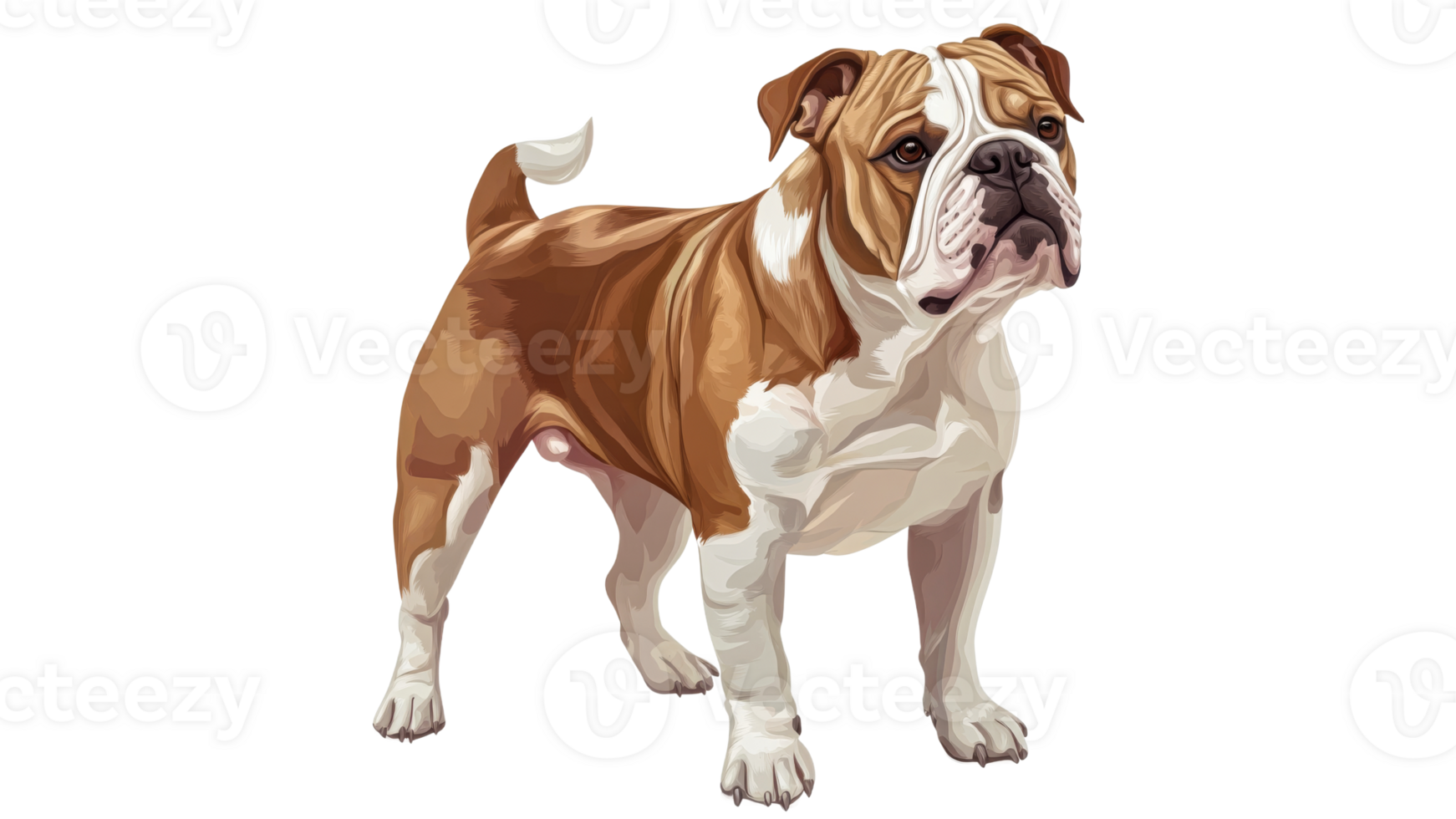 Proud bulldog in colorful art png