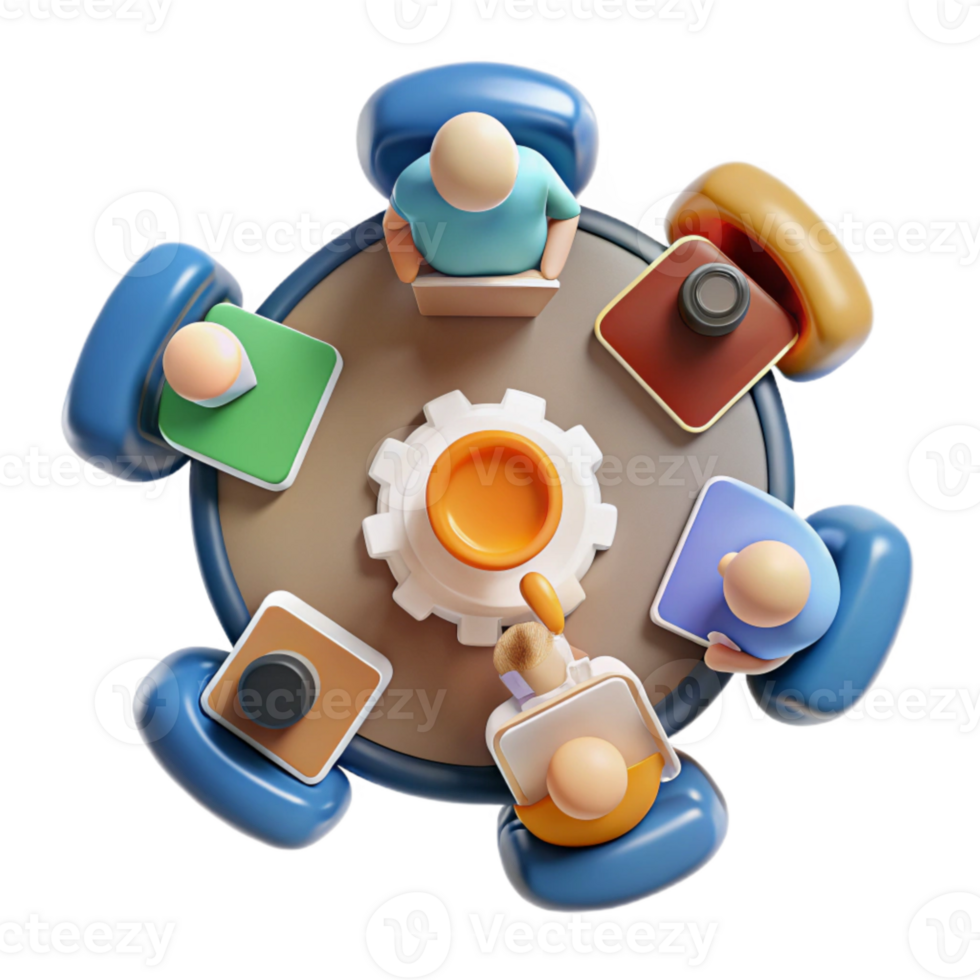 stunning creative Group Brainstorming Session Cutout Top View exclusive png