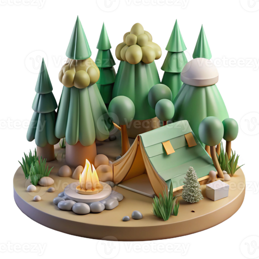 impressive classic Group Camping in Forest Cutout high resolution png