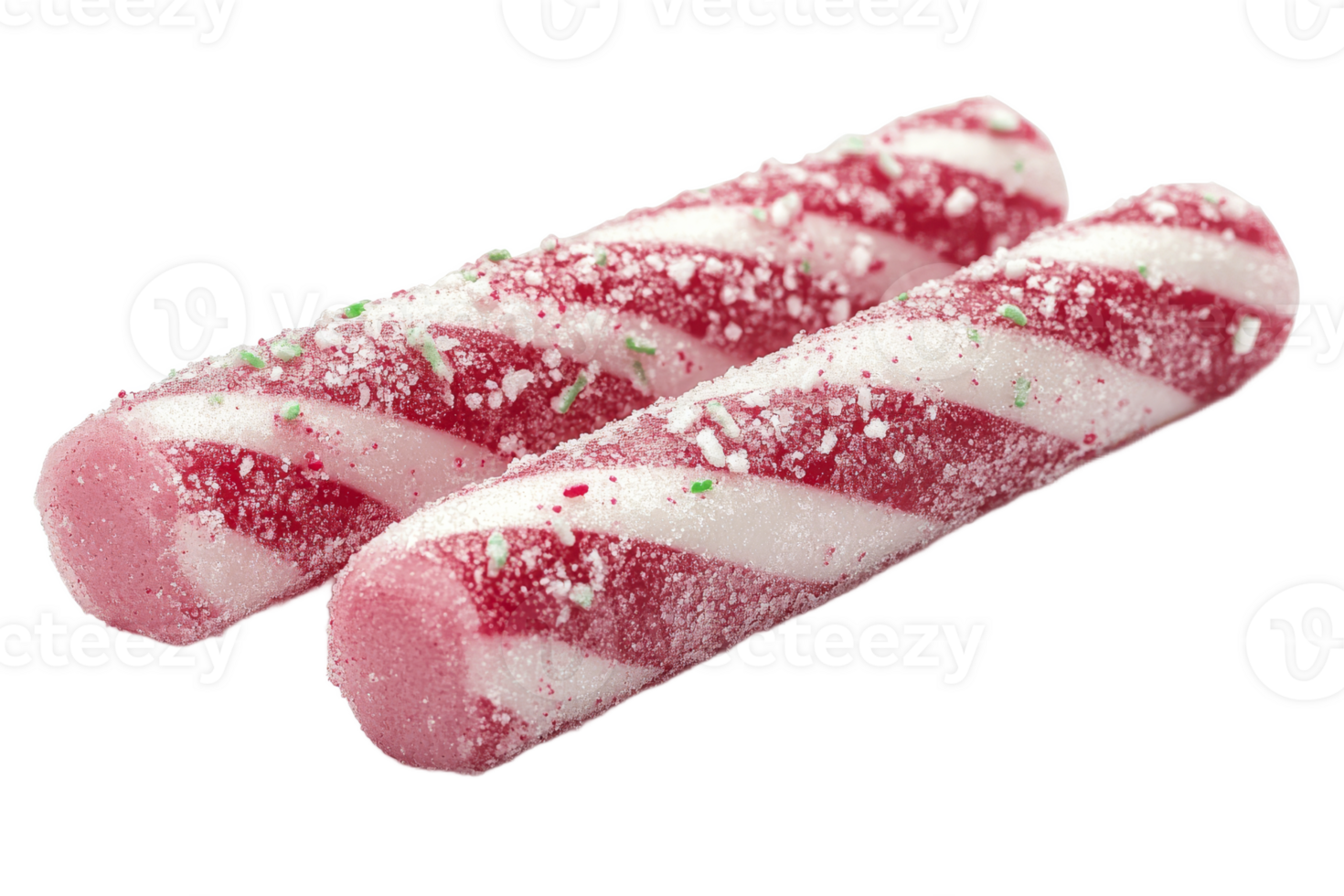 Traditional peppermint candy sticks on display png