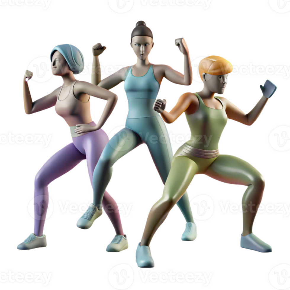 magnificent modern Group Fitness Class Silhouette Cutout with Dynamic Poses genuine png