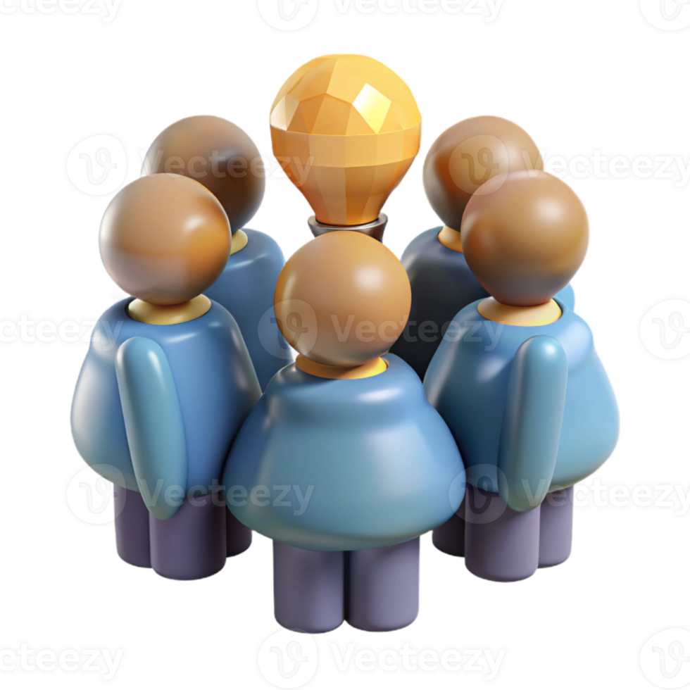 extraordinary rustic Group Huddle Brainstorming Ideas Isolated professional png