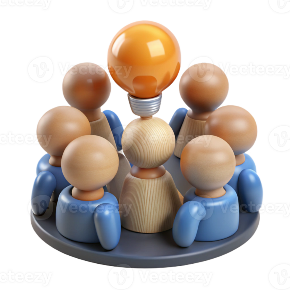 wonderful rustic Group Huddle Brainstorming Ideas Isolated professional png
