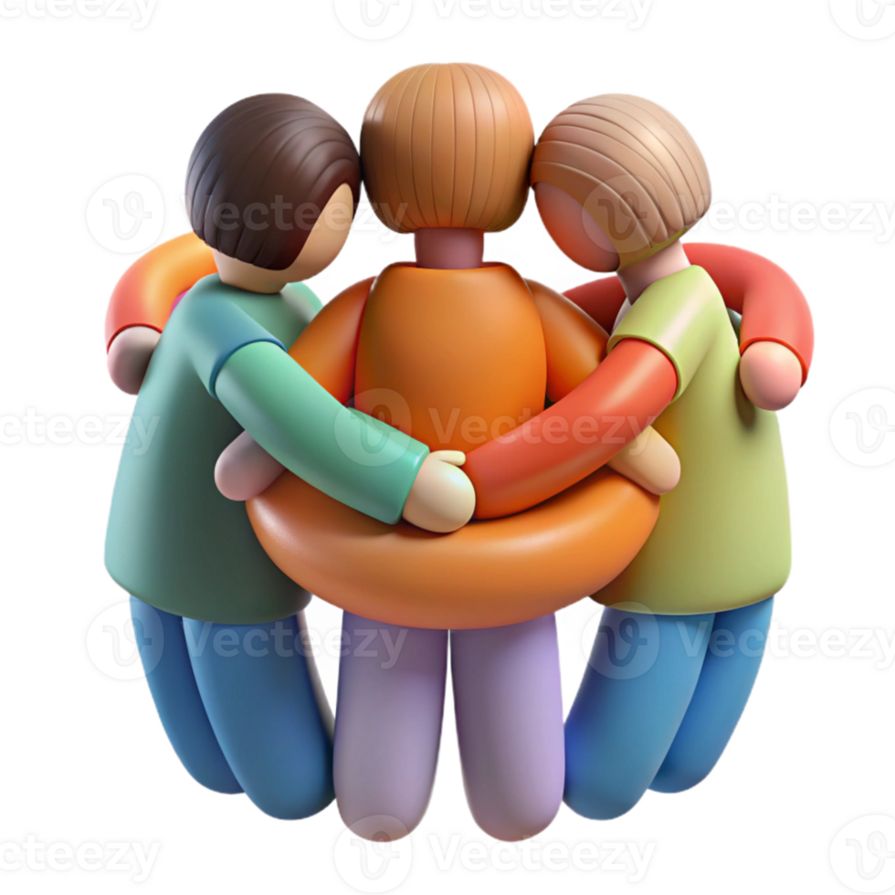 wonderful classic Group Hugging in Circle Cutout exclusive png