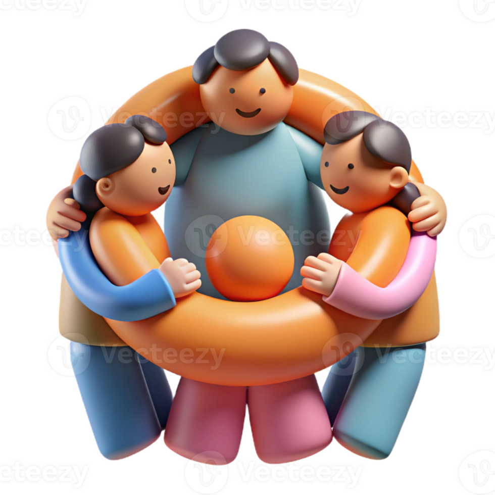 impressive traditional Group Hugging in Circle Cutout authentic png