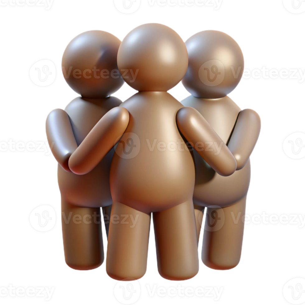 wonderful traditional Group Hug Silhouette with Backlighting Isolated on Transparent Background png