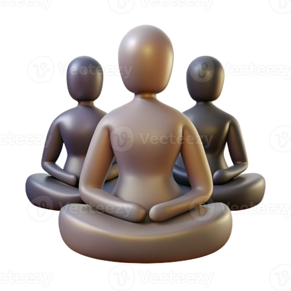 stunning abstract Group Meditation Silhouette Isolated with Calm Lighting png