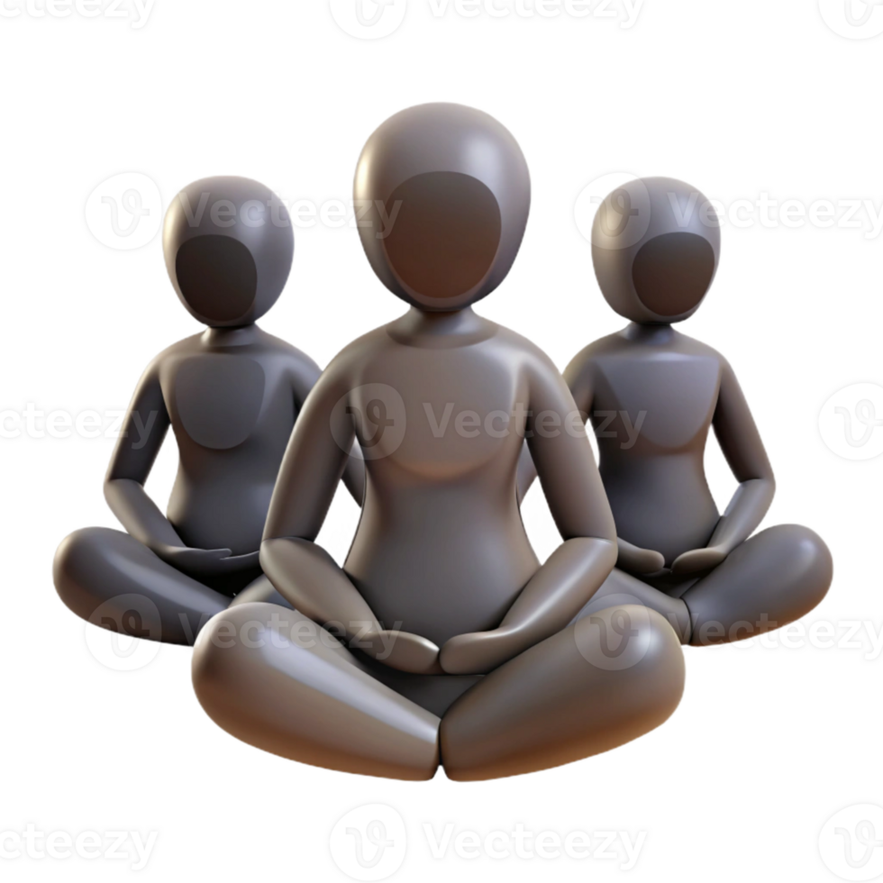 extraordinary contemporary Group Meditation Silhouette Isolated with Calm Lighting exclusive png