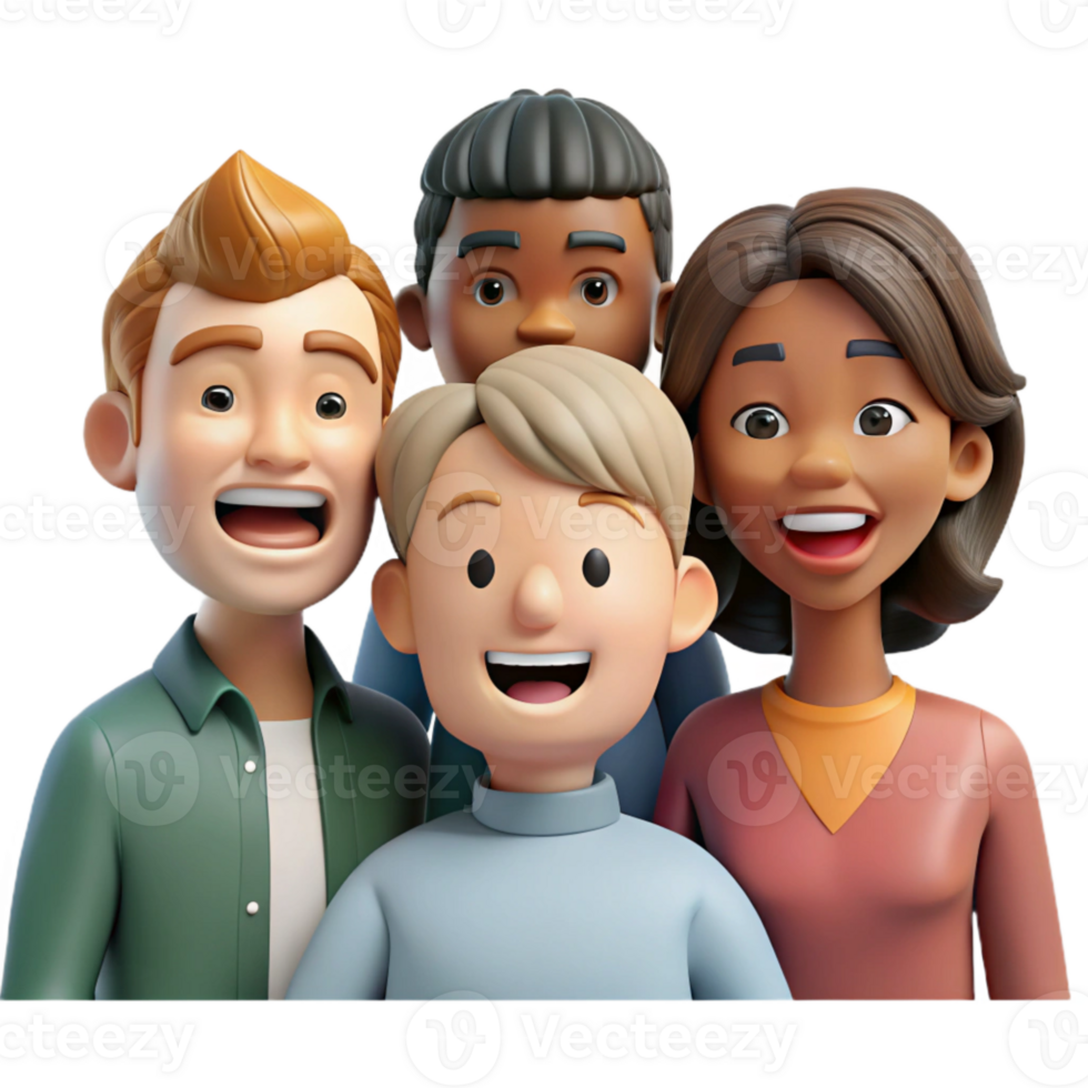 beautiful modern Group Photo Diverse People Smiling Isolated detailed png