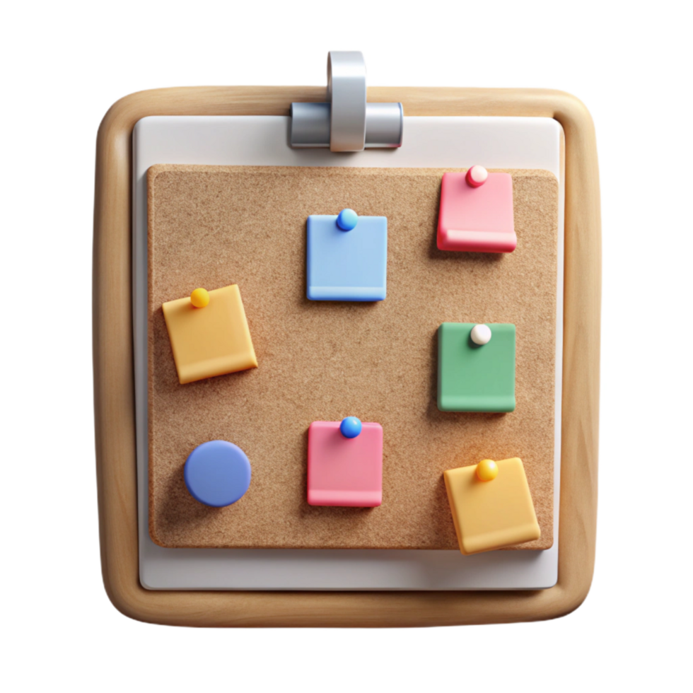 magnificent traditional Group Project Brainstorming Board Cutout with Colorful Sticky Notes genuine png