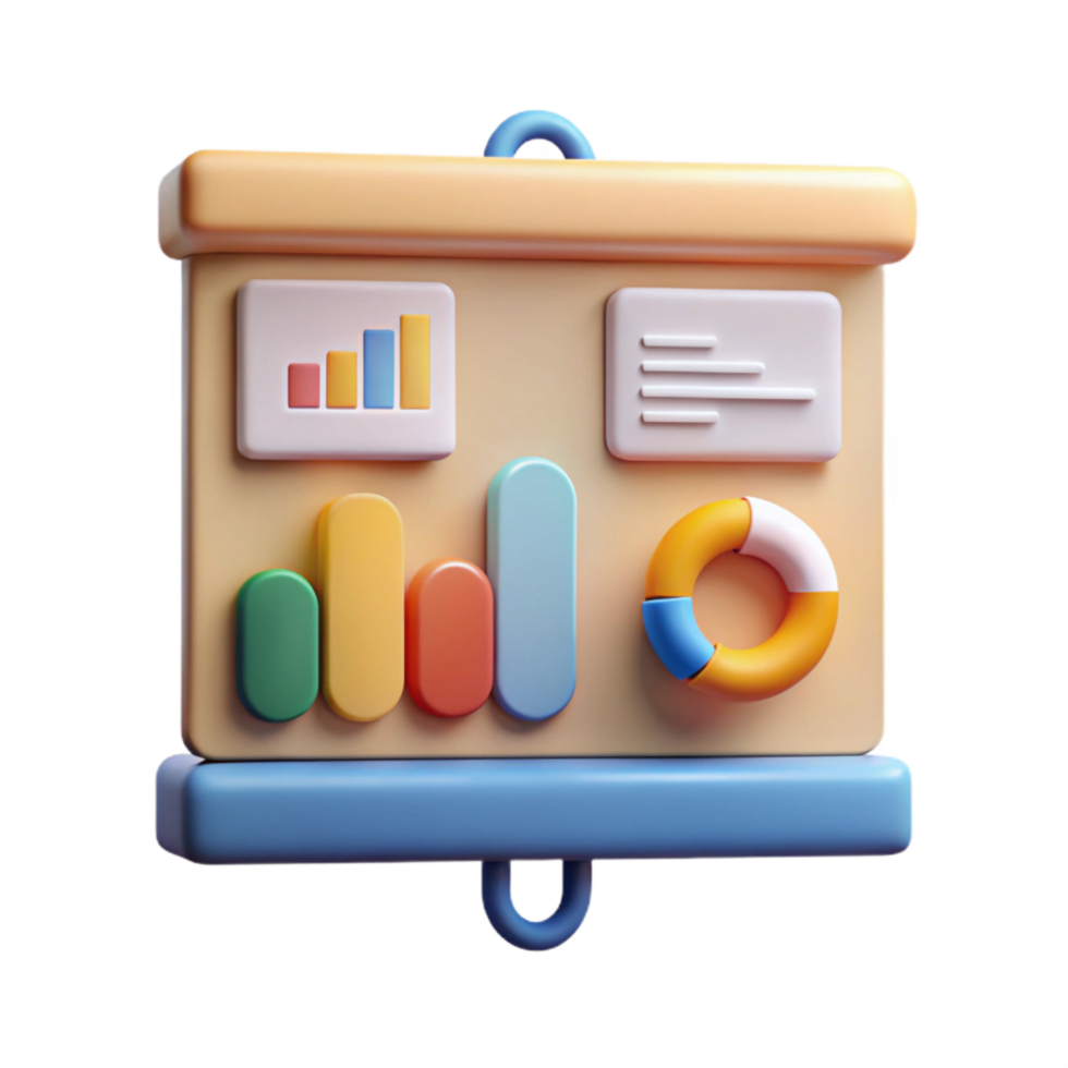 impressive classic Group Project Presentation Screen Cutout with Chart Data high resolution png